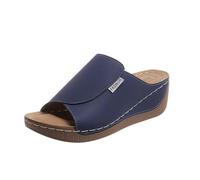 Generico Sandali e Pantofole Casual da Donna - alla moda, in pelle tinta unita, punta aperta, suola spessa rialzata, comodi e traspiranti, ideali per casa, spiaggia e città