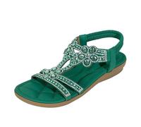 Generico Sandali Estate Ciabatte Estive Sandali Outdoor Sandali estivi bohémien con strass, comodi e aperti in punta, perfetti per la spiaggia.
