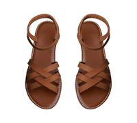 Generico Sandali Estive Da Donna Antiscivolo Punta Aperta Scarpe Estivi Vintage Traspirante Eleganti Sandali Piatti Bassi Moda Leggere Sandalo Da Passeggio Morbida Spiaggia Sandalo Da Mare 2025