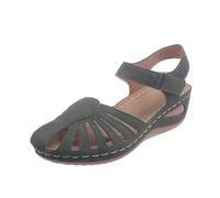 Generico Sandali estivi comodi da spiaggia con zeppa aperta e cinturino con gancio e passante (Army Green, 38)