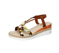 Generico Sandali Estivi Da Donna Bohemia Comodi Sandali con Zeppa Plateau Eleganti Antiscivolo Sandalo Da Mare Leggere Spiaggia Stile Romano Sandalo Gioiello Traspirante Cerimonia Aperta Morbida