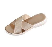 Generico Sandali Estivi da Donna Eleganti Sandali da donna comodi e traspiranti con cinturino in punta, per un uso casual quotidiano in primavera, estate e autunno. (Rose Gold, 40)