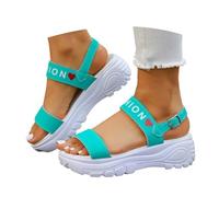 Generico Sandali Estivi Donna Ortopediche,Eleganti Sandali Con Plateau E Cinturino Largo Con Design A Lettere E Tacco Spesso Sandali Neutri Per Tutti I Giorni Adatti All'Estate E All'Uso Quotidiano