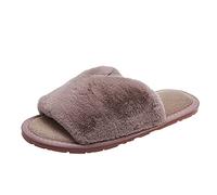 Generico Sandali Mare Donna Comoda Sandali Barefoot Donna Colore Slippers E Plus Fashion Warm Women's Solid Plush Size Confortevole Pantofola Femminile Ciabatte Ortopediche Scarpe (Khaki,37)