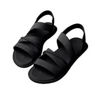 Generico Sandali Mare Donna Comoda Scarpe Comode Estive Sandali da Donna con Cinturini,Ciabatte Estive A Punta con Punta Piatta. Eleganti Scarpe Zeppa (Black,37)