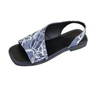 Generico Sandali Mare Donna Comoda Scarpe Comode Estive Sandali Estivi da Donna,Di Grandi Dimensioni,con Di Pesce Quadrata E Dorso,In Europa E Negli Stati Uniti,Alla,(Blue,43)