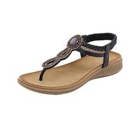 Generico Sandali Mare Donna Comoda Scarpe Comode Estive Sandali Estivi da Donna Pantofole da Spiaggia All'Aperto Comfort Flat Slides Suola in Gomma Toe On Elegante Eleganti (Black,41)