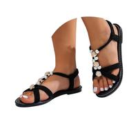 Generico Sandali Mare Donna Comodi Sandali Comodi Donna Estivi da - Vari Modelli con Cinturino Alla Caviglia,Infradito E Decorazioni - / Estive (dark Gray,37)