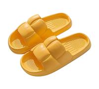 Generico Sandali Mare Donna Comodi Scarpe Comode Estive Pantofole da Donna Fashion Four Seasons Indoor Home Pantofole da Bagno Silenziose Punta Confortevole Ciabatte Mare con Zeppa (Yellow,39)