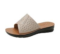 Generico Sandali Mare Donna Comodi Scarpe Estive Eleganti Thick Bottom Slope And Fashion Outside Wearing Open Toed Square Head Cold Drags Women'S Shoes Korean Ciabatte Estive Donna Comode (Beige,41)