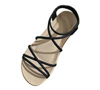 Generico Sandali Neri Donna Bassi Comoda Sandali Eleganti da Spiaggia Sottili con Cinturino Aperto da Donna,Nuovi,con Suola Morbida,Adatti Al Commercio Pianta (dark Gray,36)