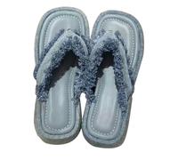 Generico Sandali Neri Donna Bassi Eleganti Comodi Estivi Sandali con Tacco E Design A Pantofola In Denim per Donna,Alla,Comodi per Interni Ed Esterni Ciabatte Ortopediche Estive (Blue,38)