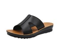 Generico Sandali Ortopedici Donna Fly Flot Donna Pantofole da Spiaggia alla Casual e Versatili in Tinta Unita da Donna Sandali Donna 2024 Zehentrenner Schutz (Black, 38)