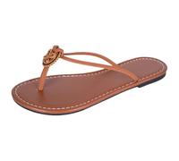 Generico Sandali Piatti Infradito Donna con Decorazione Eleganti Estivi Leggeri Traspiranti Antiscivoli Ideali per Passeggio Spiaggia Città Vacanze Uso Quotidiano Resistenti Flessibili Pratici Comodi