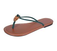 Generico Sandali Piatti Infradito Donna con Decorazione Eleganti Estivi Leggeri Traspiranti Antiscivoli Ideali per Passeggio Spiaggia Città Vacanze Uso Quotidiano Resistenti Flessibili Pratici Comodi