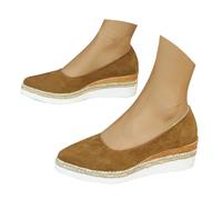 Generico Sandali Plateau Donna Sandali Donna Zeppa da con Tacco Intrecciato,con Punta A Punta,Per La Primavera E L'Autunno,Tacco Basso E,Estive (Brown,43)