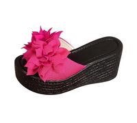 Generico Sandali Plateau Donna Scarpe Donna Estive Comode Ciabatte Estive con Fondo Spesso E Parola A E Fiori,con Aumento di Altezza,da Indossare All'Aperto,da Sandali Tacco (Hot Pink,38)
