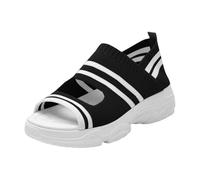 Generico Sandali Plateau Donna Zeppe Estive Comodi Sandali da Spiaggia Casual Comodi con Tacco A Zeppa E Punta,New Roman,Estivi da Donna Gioiello Bassi Plateau (Black,38)
