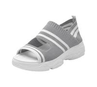 Generico Sandali Plateau Donna Zeppe Estive Comodi Sandali da Spiaggia Casual Comodi con Tacco A Zeppa E Punta,New Roman,Estivi da Donna Gioiello Bassi Plateau (Grey,39)