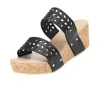 Generico Sandali Plateau Donna Zeppe Estive Ortopediche Sandali Breathable Hollow Shoes Women'S Beach Toe Open Summer On Out Women'S Slipper Ciabatte Antiscivolo Scarpe Donna Eleganti (Black,35)