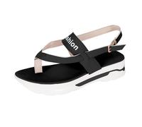 Generico Sandali Platform Donna Comoda Ortopedici Estive Sandali con Plateau E Zeppa Rialzati da Donna,Casual,Taglie Forti,per Camminare Tutti I Giorni Estive Comode (Black,39)