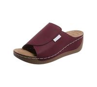Generico Sandali Platform Donna Eleganti Sandalo Estivo Pantofole Casual da Donna con Punta,con Tacco A Cuneo,Leggere,Staffa,Fondo Spesso Sandali Borchie Spiaggia (Red,40)