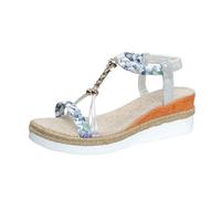 Generico Sandali Platform Donna Sandali Comodi Donna da Spiaggia Estivi con Plateau,Tacco E Punta da,Comodi E Zeppe Chiusi Dietro In Cuoio (Silver,43)