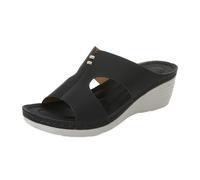 Generico Sandali Platform Donna Sandali Eleganti Donna con Zeppa da,con Plateau,Casual,Imbottiti E Antiscivolo,Ideali per Camminare In Spiaggia. Chiusi (Black,37)