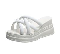 Generico Sandali Platform Donna Scarpe Comode Donna Fondo con Cinturino da,con Parola Fish Mouth,per Libero,da Indossare all'Esterno,Fondo Spesso,Ciabatte Sandali (White,38)