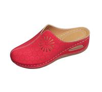 Generico Sandali Platform Donna Scarpe Ortopediche Estive Nuove Scarpe con Tacco Traspiranti E Traforate per La Primavera E L'Estate,Comode da Donna con Un Solo Sandali Alluce Valgo (Red,37)