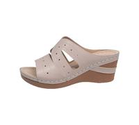 Generico Sandali Platform Donna Zeppa Estive Bianchi Comoda Pantofole Estive da Donna,Stile Retrò,con Suola Spessa,Punta,Tacco A Spillo,Alla,Casual,Leggere,con Una Sandali (Beige,36)