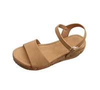 Generico Sandali Platform Donna Zeppa Estive Bianchi Comoda Sandali Estivi da Donna con Fibbia A Una Linea,Oversize,con Fondo In Corda,Pan di Spagna,Fondo Spesso Tacco (Khaki,40)