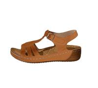 Generico Sandali Platform Donna Zeppe Estive Plateau Comoda Sandali con Tacco Spesso E Leggeri da Donna con Un Cinturino per Le Donne 2025 Nuovi Stili Estivi Chiusi Dietro (Brown,43)