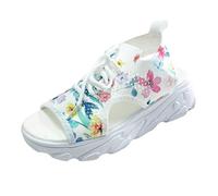 Generico Sandali Sportivi Da Donna Comode E Regolabili Piatto Decorazione Floreale Con Perle Di Strass Comodi Sandalo Cuoio Artificiale Estive Cut Out Antiscivolo Trekking Scarpe Sposa Festa