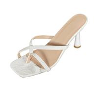 Generico Sandali Tacco Donna Largo Scarpe Comode Estive Sandali Estivi da Donna con Tacco,Nuovi E Popolari,Stile Retrò E con Una Sola Pianta Larga In Cuoio (White,41)
