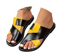 Generico Sandali Trekking Donna-Ciabatte alla moda con punta aperta, eleganti e morbide, sandali con tacco basso e cinturino sottile, per un comfort casual estivo