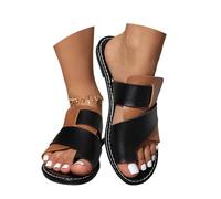 Generico Sandali Trekking Donna-Ciabatte alla moda con punta aperta, eleganti e morbide, sandali con tacco basso e cinturino sottile, per un comfort casual estivo