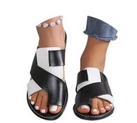 Generico Sandali Trekking Donna-Ciabatte alla moda con punta aperta, eleganti e morbide, sandali con tacco basso e cinturino sottile, per un comfort casual estivo