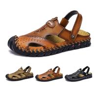 Generico Sandali Uomo Estivi Sandali da uomo per abbigliamento casual da spiaggia, design slip-on, plantare piatto e comodo per l'estate, copertura ideale del piede(Brown, 7.5)