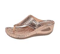 Generico Sandali Zeppa Donna Estive Estive Eleganti Comoda Pantofole A Spina di Pesce con Clip per Piedi da Donna,Grandi Cortili,Nuove in Europa E negli Stati Uniti,Sandali 43 (Silver,43)