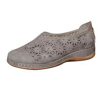 Generico Sandali Zeppa Donna Estive Ortopediche Comodi Scarpe da Donna On da Punta Scarpe Singole Traspiranti Piatte Roll Back Sandali Tacco Estive Eleganti (Grey,36)