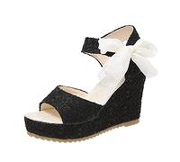 Generico Sandali Zeppa Estivi Da Donna Scarpe Estive Open Toe Plateau Basso Espadrillas Elegante Fibbia O Cinturini Alla Caviglia Comodi Sandalo Comode Sposa Con Plateau Sandali Con Zeppa Estivi