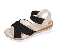 Generico Sandali Zeppa Plateau Zeppe Donna Estive Comoda Sandali Ortopedici Comodi da Donna,da,Scarpe Eleganti con Zeppa E Plateau Comode Comfort (Black,35)