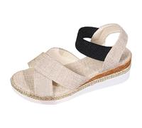 Generico Sandali Zeppa Plateau Zeppe Donna Estive Comoda Sandali Ortopedici Comodi da Donna,da,Scarpe Eleganti con Zeppa E Plateau Comode Comfort (White,38)