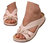 Generico Sandali Zeppa Plateau Zeppe Donna Estive Eleganti Pantofole da Donna con Sandali da Spiaggia con Fiori E Tacco A Pendenza Esterna di Grandi Dimensioni 2026 Estive Bassi (Pink,38)