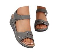Generico Sandalo a Zeppa da Donna Sandali da Trekking Scarpe con Tacco Basso Espadrillas Classiche Arrotondata Fibbie e Cinturini Estate Piattaforma con Punta Aperta Scarpe Lavabili Sandalo