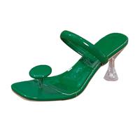 Generico Sandalo Infradito Donna Pantofole da Donna Estive con Tacco e Punta a Clip per il Tempo Libero Comode Leggere Fluorescenti (Green, 38)