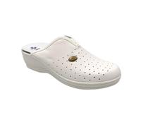 Generico Sani Walk Ciabatte Sanitaria Donna con Elastico Pantofole punta Chiusa Fantasia Floreale - Sottopiede Estraibile Traspirante e Antibatterico - Suola Ecologica (BIANCO, 39)