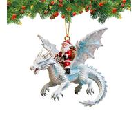 Generico Santa Christmas Ornament - Flying Dragon Decor | 2D Santa Riding A Flying Dragon Christmas Ornament for Holiday Celebrations Winter Seasonal Displays And Decorating Trees Backpacks