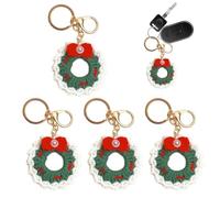 Generico Santa Claus Christmas Ornaments Wool Cute Bag | Crochet Christmas Keychain | Knitting 4Pieces Crochet Keychains Handmade Christmass Keychain for Handbag